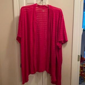 Catherine’s hot pink short sleeve cardigan 5X